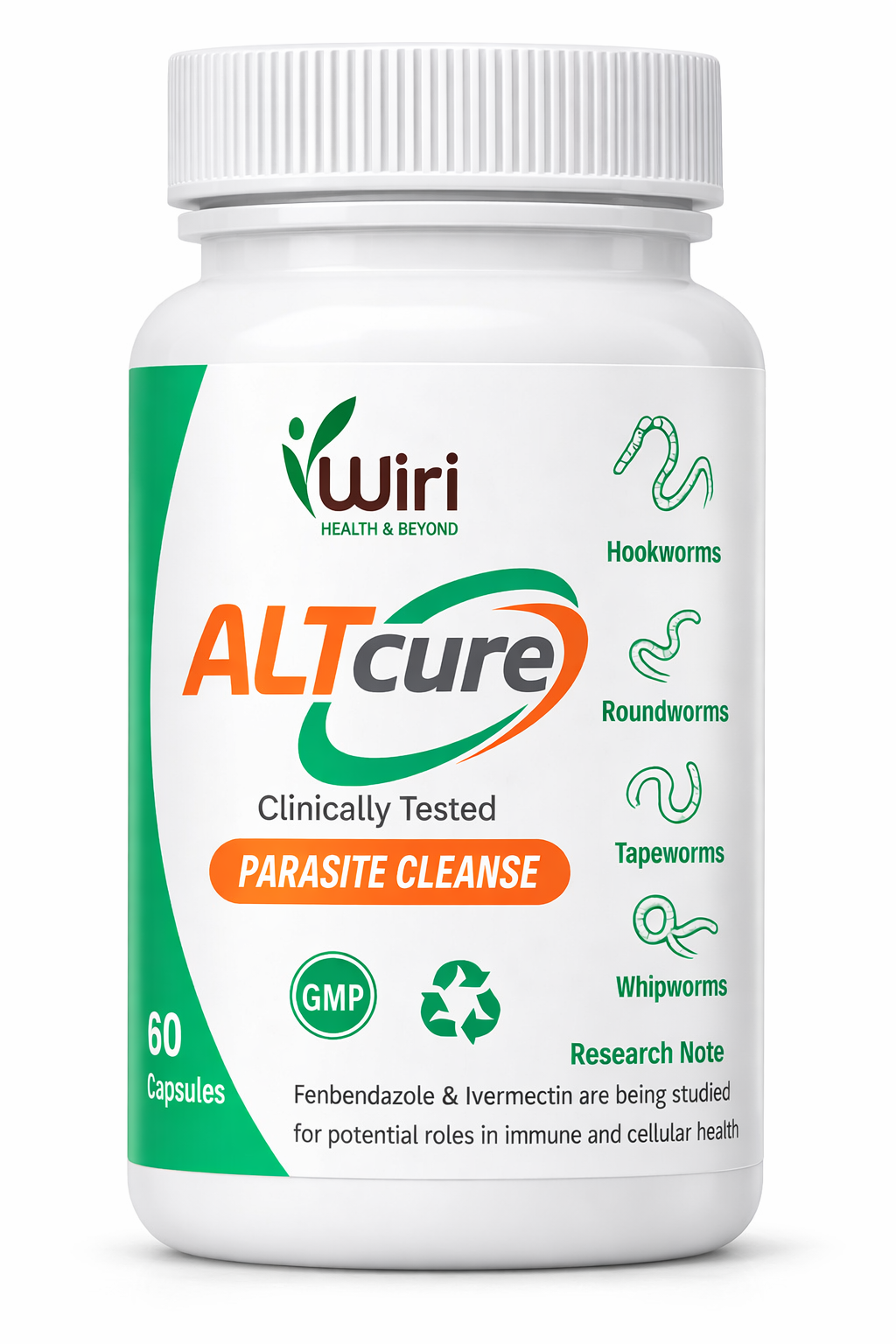 AltCure bottle — Parasite Cleanse, 60 Capsules, GMP Certified